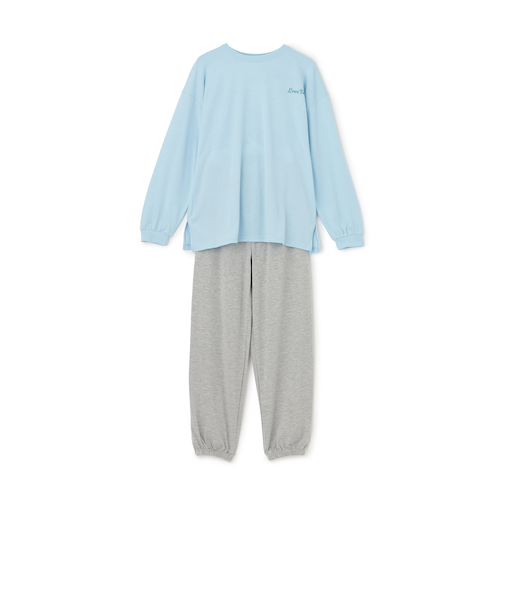 サガラ刺しゅうプリント長袖セットアップ