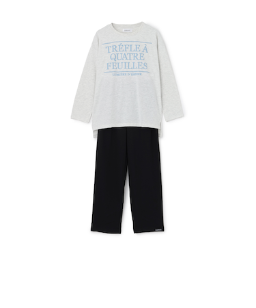 発砲プリント長袖セットアップ