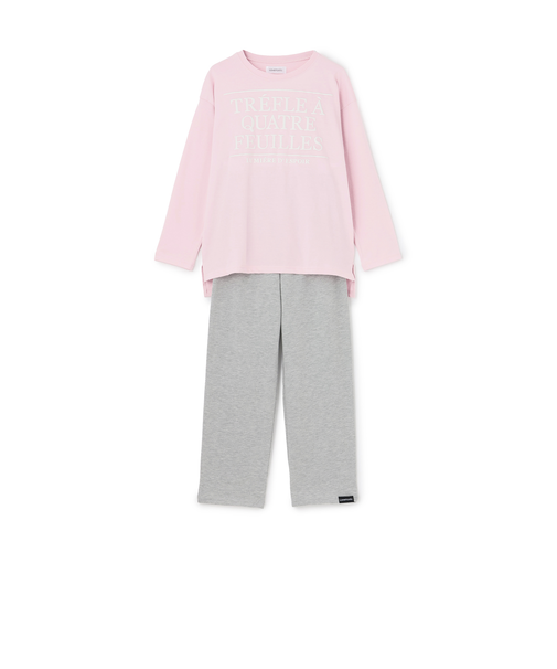 【ルームウェア/パジャマ】発砲プリント長袖セットアップ