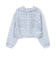 【7days】シアーチェックシャツパーカー