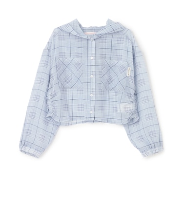 【7days】シアーチェックシャツパーカー