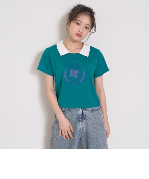 【7days】衿つきクロップTシャツ