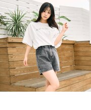 エンボスロコデニムﾞショートパンツ