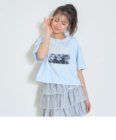 【綿100%】キャットモチーフフォト半T