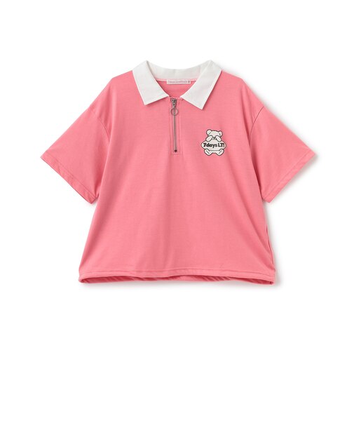【7days】ハーフジップ半袖Tシャツ