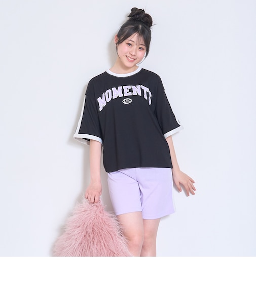 【ルームウェア/パジャマ】半袖リンガーシャツ＆ショートパンツセット