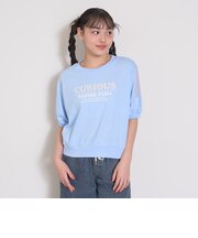 【7days】袖シアーガーリー5分袖Tシャツ