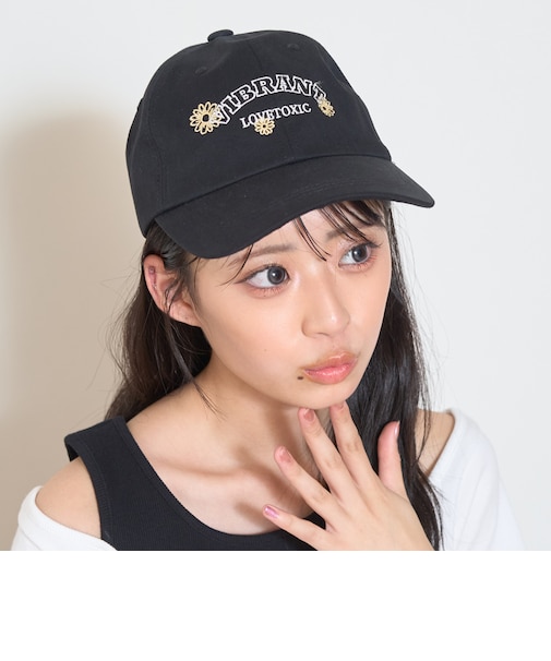 フラワー刺しゅうキャップ