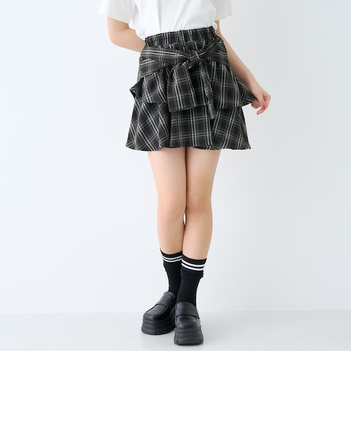【LTXC】イレヘム腰巻き風チェックキュロット