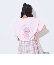 【Disney】【スティッチ】/【LTXC】【マルチ機能/接触冷感・吸水速乾・UV・遮熱】バックプリントルーズ半袖Tシャツ