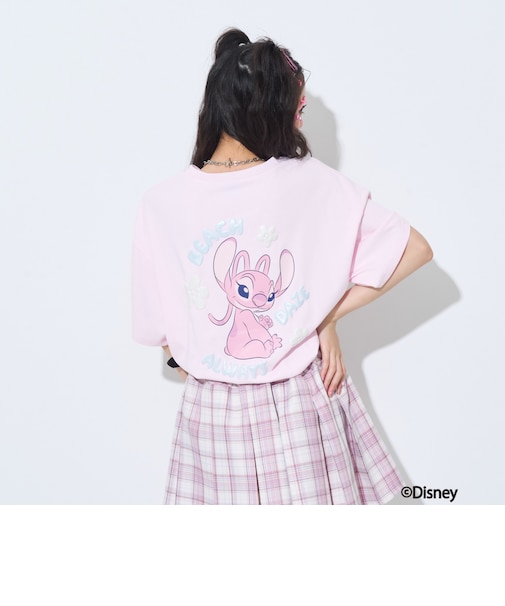 【Disney】【スティッチ】/【LTXC】【マルチ機能/接触冷感・吸水速乾・UV・遮熱】バックプリントルーズ半袖Tシャツ