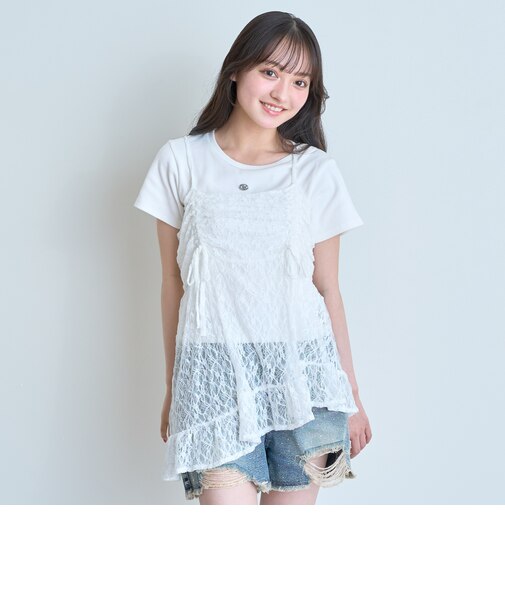 【LTXC/抗菌防臭】インナーつきイレヘムキャミチュニック