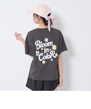 【秒かわトップス】【GOODPRICE】【綿100%】発泡フラワーロゴ半袖T