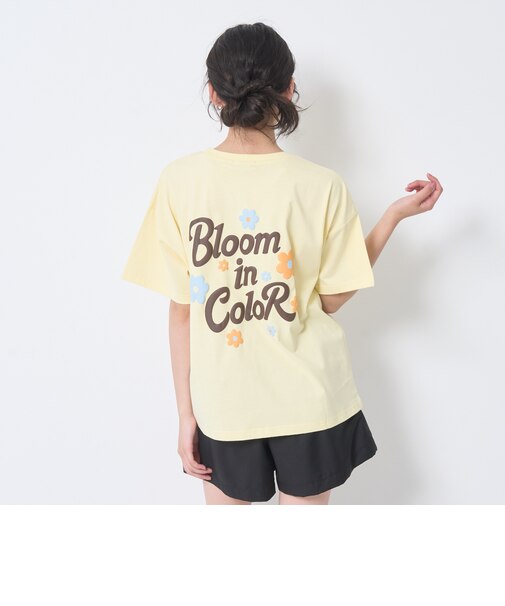 【秒かわトップス】【GOODPRICE】【綿100%】発泡フラワーロゴ半袖T