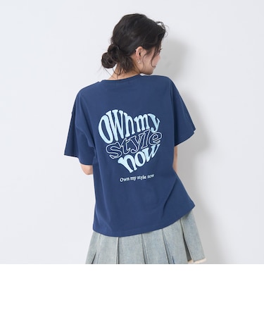 【秒かわトップス】【GOODPRICE】【綿100%】バックハートロゴ刺しゅう半袖T