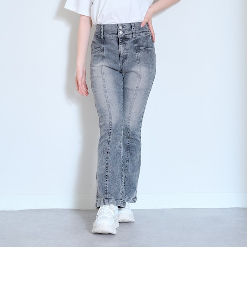 ME DENIM/ストレッチ】スタイルアップフレアデニムパンツ