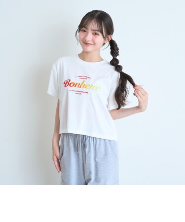 【綿100%】グラデーションロゴ刺しゅう半袖T