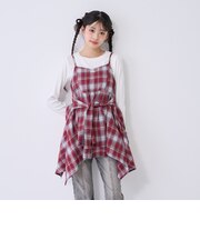 【LTXC】吸水速乾インナーつきチェックキャミチュニック▼