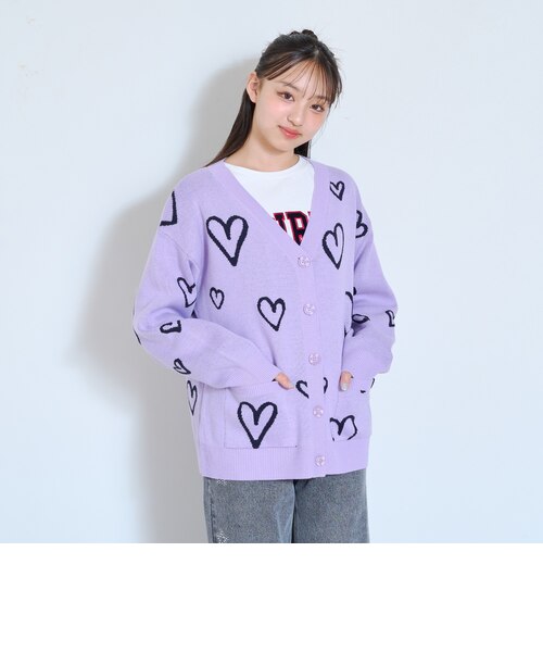 可愛い♡リード 7days/洗える】ハート柄カーディガン｜ラブトキシックの通販｜&mall