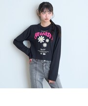 【7days/綿100%/GOODPRICE】フラワーロゴ長袖Tシャツ