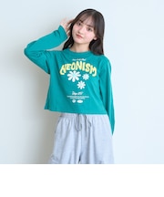 【7days/綿100%/GOODPRICE】フラワーロゴ長袖Tシャツ
