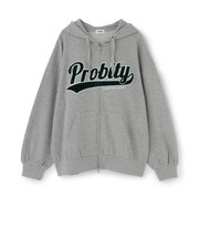 【綿100%】?nベロアロゴアップリケZIPパーカー