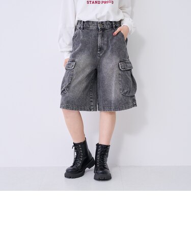【LTXC】ハーフカーゴデニムパンツ