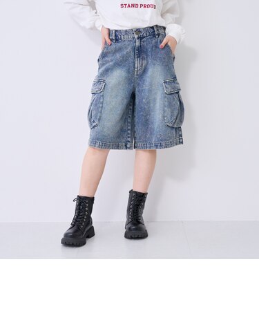 【LTXC】ハーフカーゴデニムパンツ