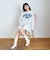 カレッジロゴミニ裏長袖ハーフパンツ上下セット