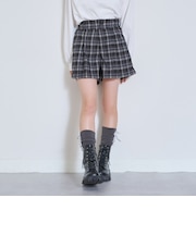 【起毛】美脚見えタックフレアキュロット