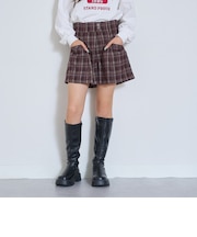 【起毛】美脚見えタックフレアキュロット