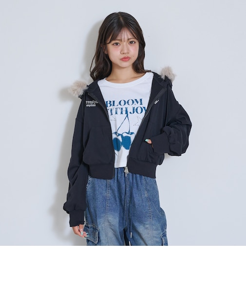 【LTXC】ファー付ZIPパーカー▼