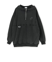 【LTXC/綿100%】ピグメントハーフジップチュニックワンピ