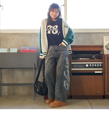 【LTXC】スプレーロゴバルーンデニムパンツ