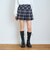 【起毛】ベルト付チェックプリーツスカート