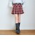 【起毛】ベルト付チェックプリーツスカート
