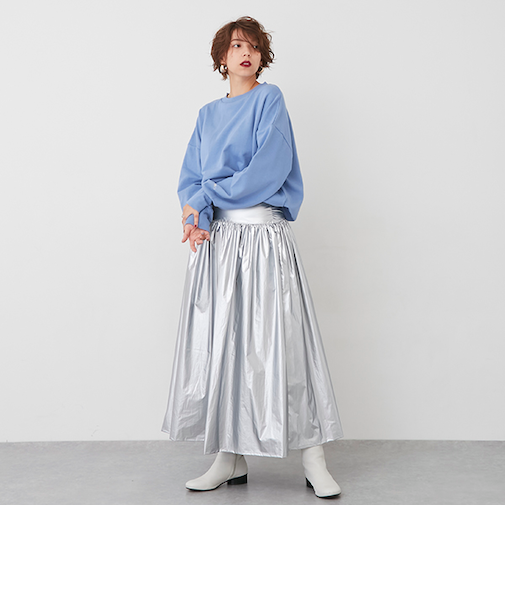 【LADIES】シャイニーロングスカート