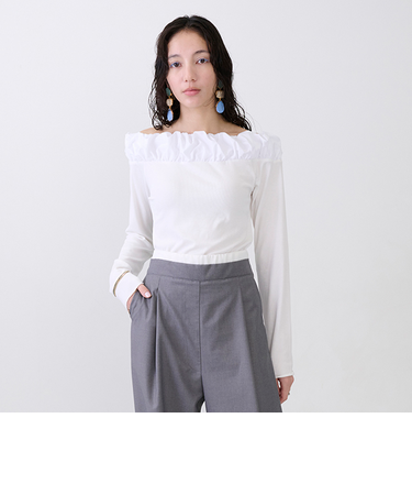 【LADIES】バルーン衿ロンT