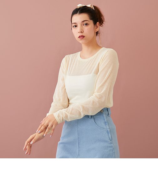 【LADIES】シアーTシャツ・ブラトップつき