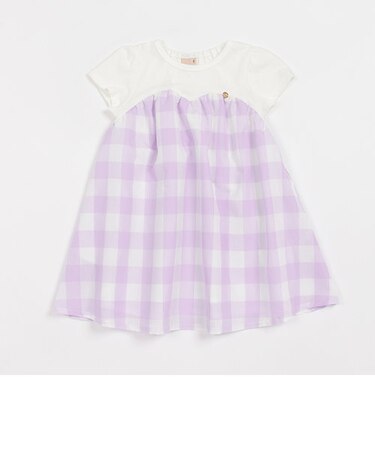 【リンク】チェック切り替えワンピース(キッズ)