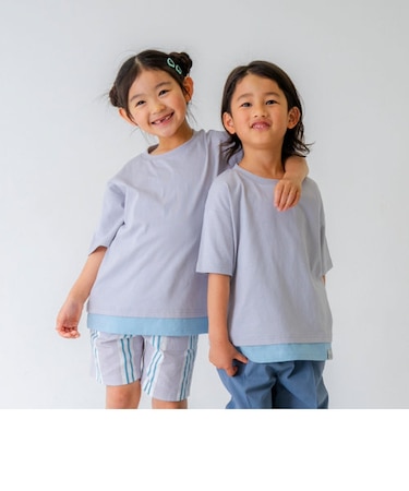 【親子リンク】Kidsカラーレイヤード風Tシャツ