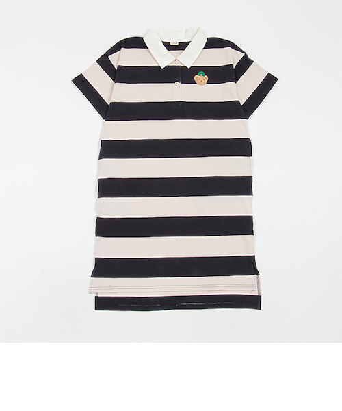 ●中古品● 1PIU1UGUALE3 ロゴプリント 半袖ポロワンピース　サイズM 1PIU1UGUALE3 GOLF - 【MID SUMMER COLLECTION】 SS POLO STRIPE