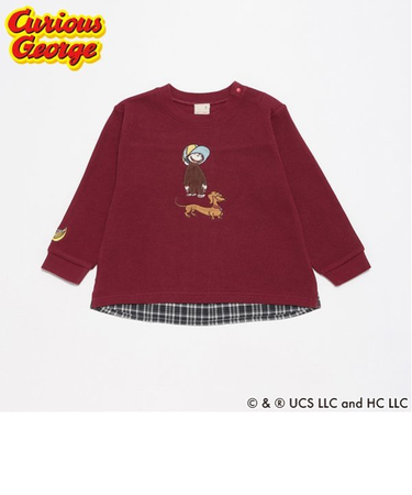 【おさるのジョージ】グラフィック長袖Tシャツ