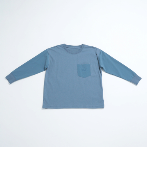 袖ポケット布帛ワイドロンT