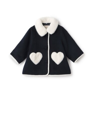 ファー衿ハートポケットコート