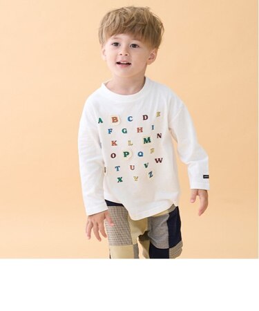 ABCアップリケ長袖Tシャツ