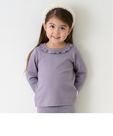 【フワもちっと】吸湿発熱ちびフリル長T