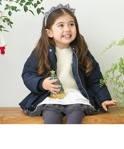 ペプラムダウンジャケット｜プティマインの通販｜&mall（アンドモール