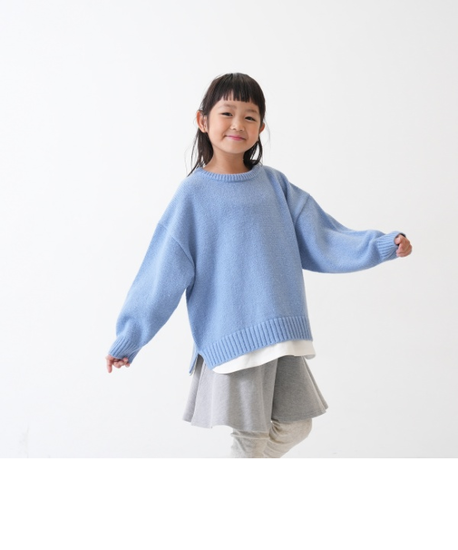 【親子リンク】洗濯機可 Kids裾レイヤードニット