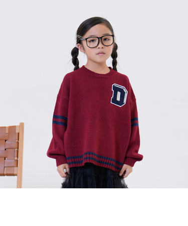 【洗濯機可】サガラワッペンラインニット